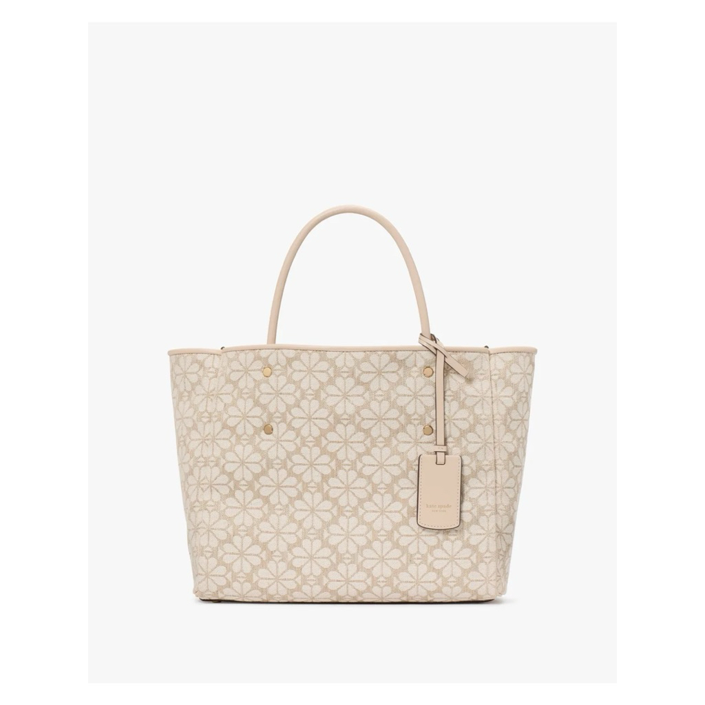 Tas Kate Spade Spade Flower Jacquard Medium Everything Tote Natural Multi AUTHENTIC