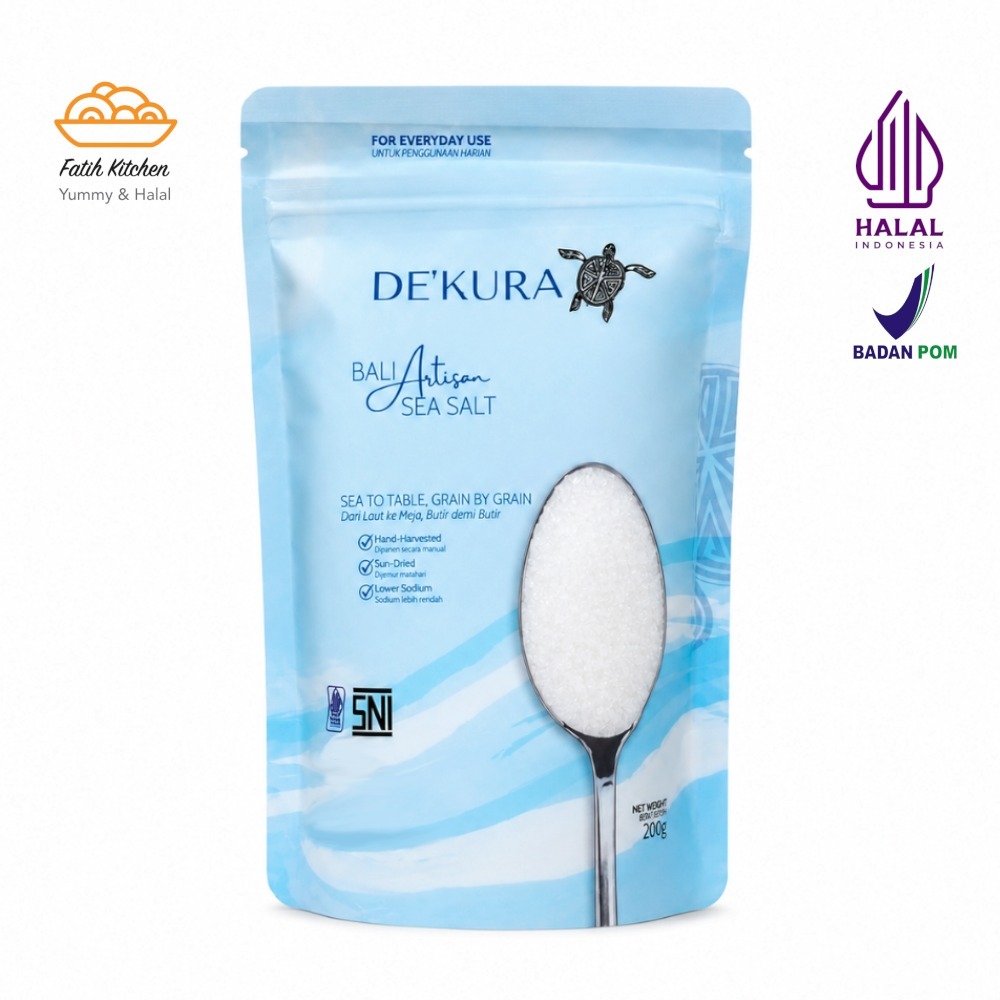 DE'KURA Garam Laut Natural Organik Premium Sea Salt Rendah Natrium untuk Memasak & Baking Halal
