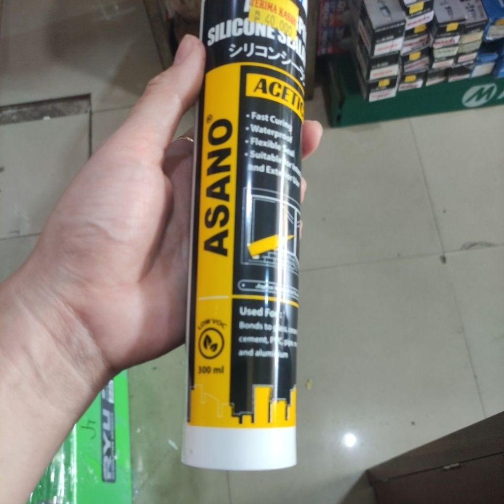 Lem Kaca Putih/white lem super silicone /lem silikon tembak putih 300ml ( LEM KACA PUTIH )