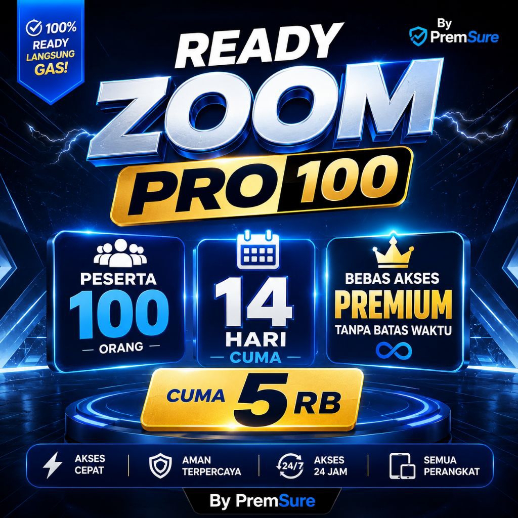 Zoom Pro Tanpa Batas - 100 Peserta 14 Hari