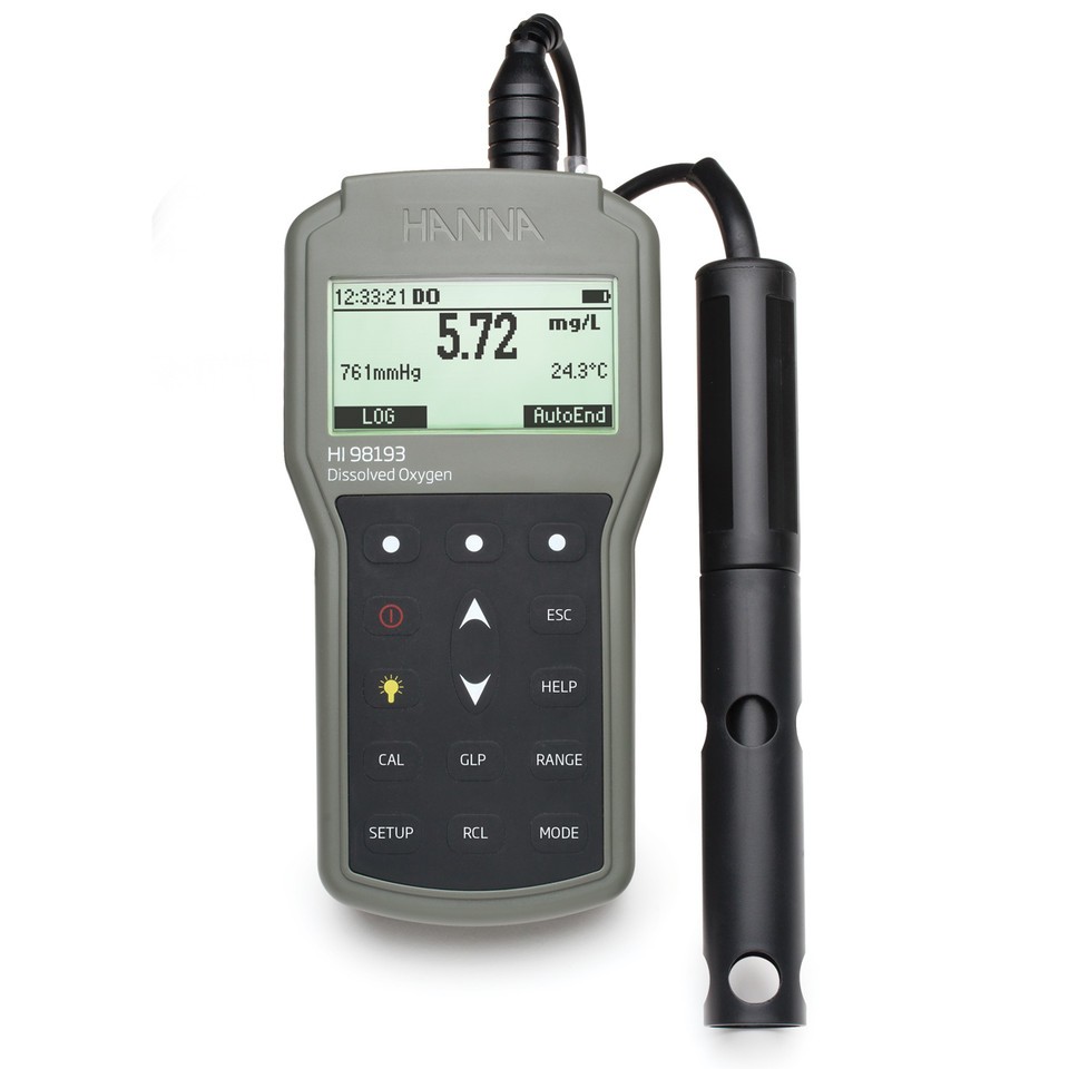 Hanna HI98193 Waterproof portable dissolved oxygen and BOD meter; Range: DO 0.00 to 50.00 ppm; 0.0 t