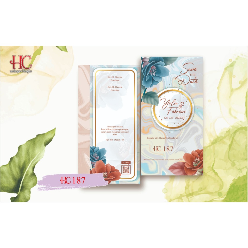 Blangko Undangan Kosong Terbaru HC187 Motif Elegan