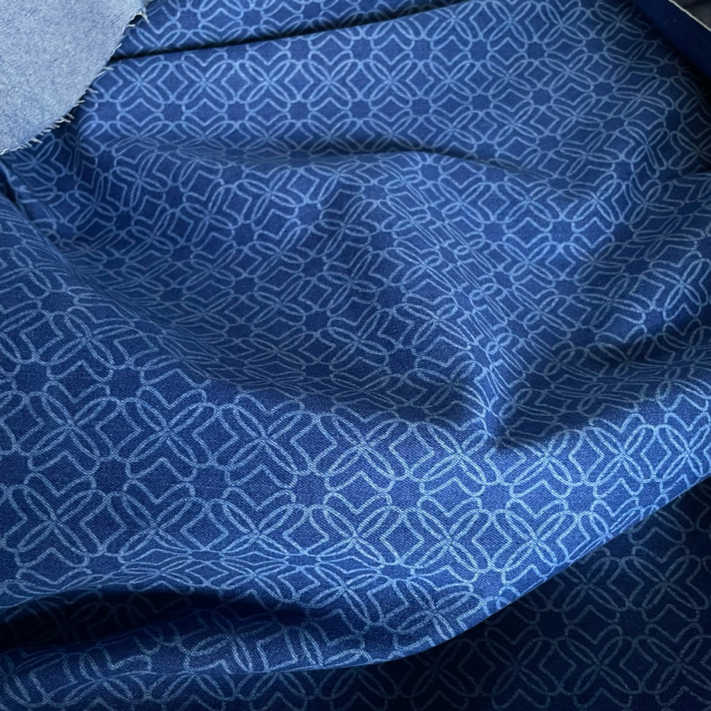 kain katun denim 10 oz stretch/kain katun denim motif cantik stretch/melar