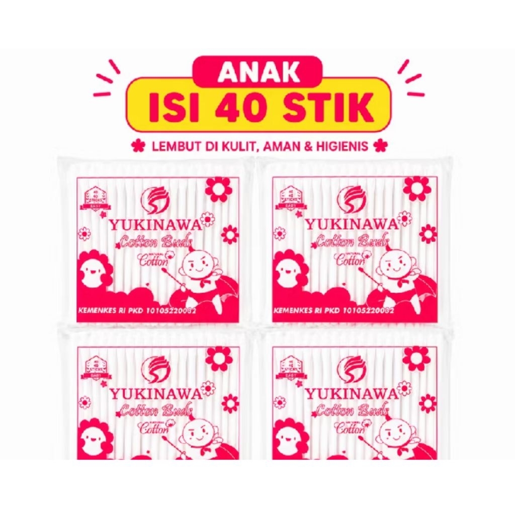 Cotton Bud Yukinawa Bayi - 100% Kapas Lembut, Aman untuk Bayi & Dewasa