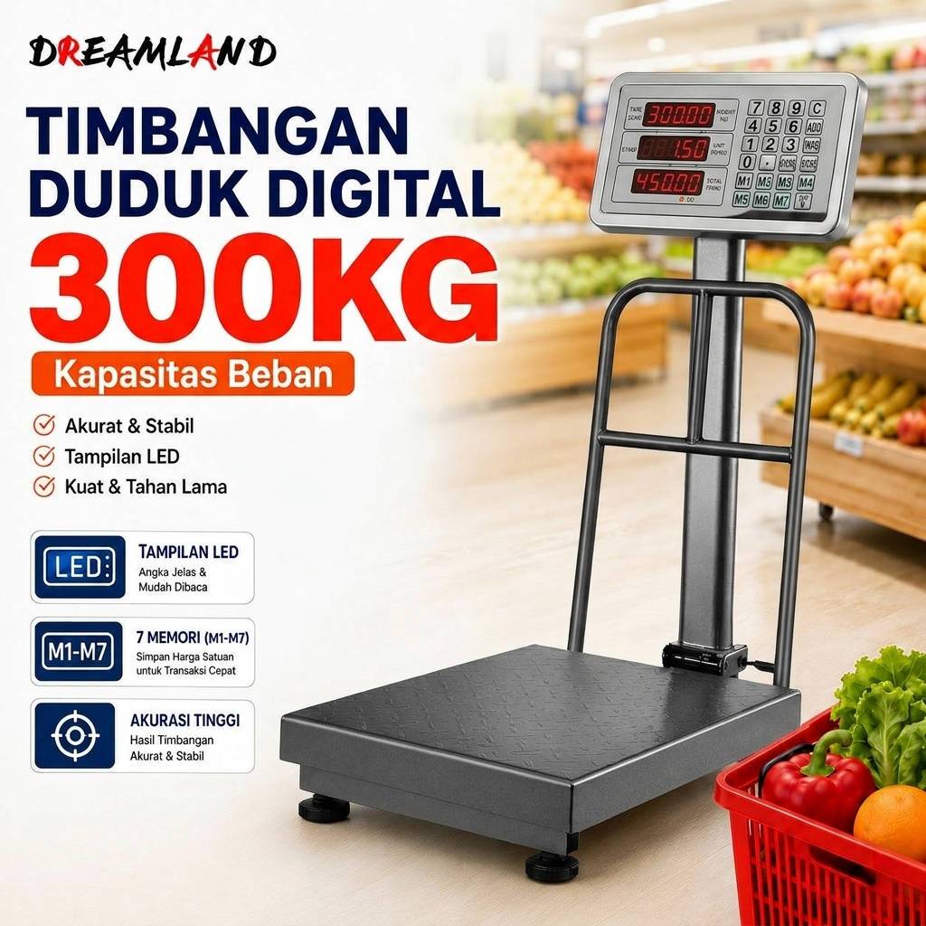 Timbangan Duduk Digital 300kg Timbangan Barang Timbangan Lantai Single Display