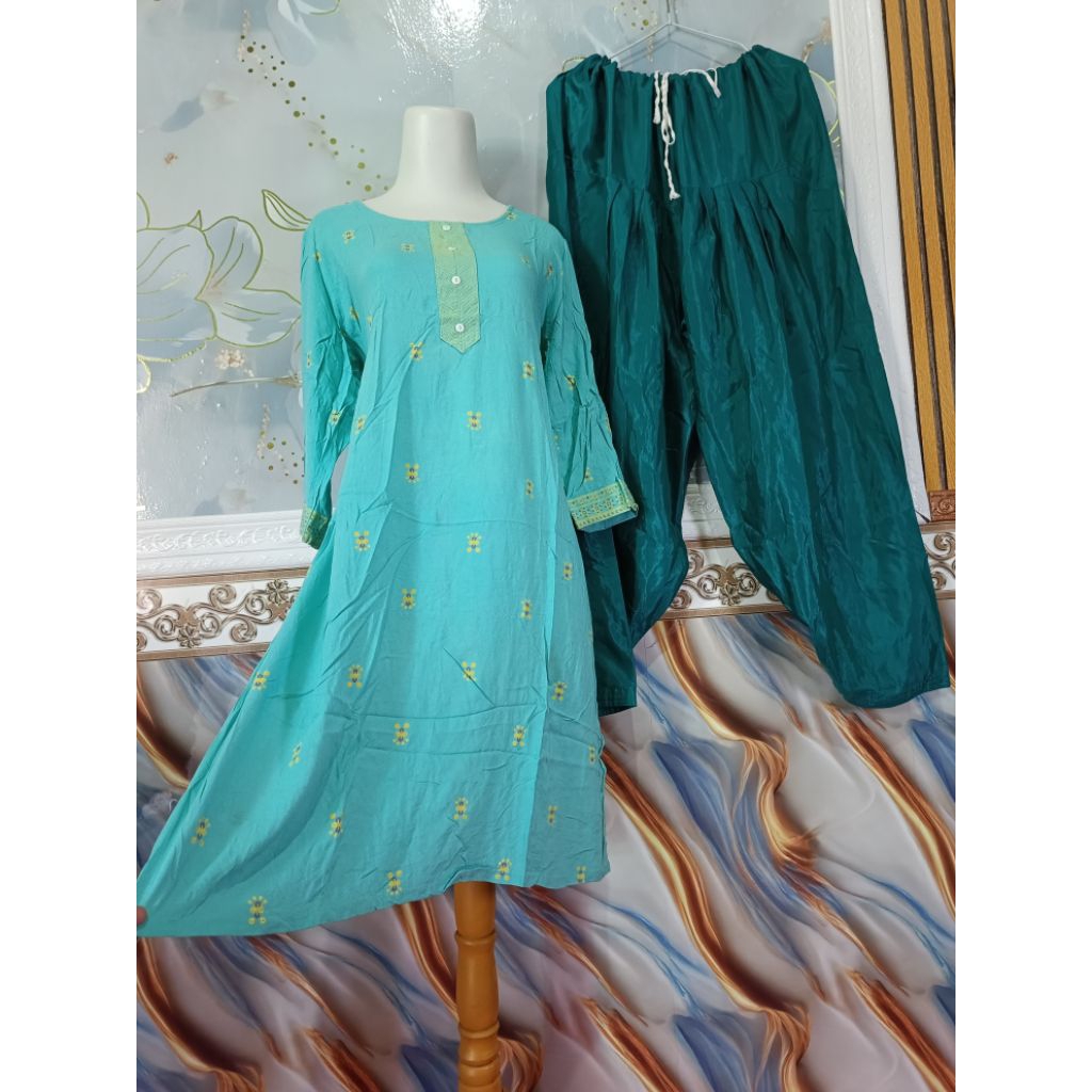 BAJU INDIA/ KURTI SET KATUN RAYON TOSCA / SERASI ADEM CANTIK/ ADA SELENDANG