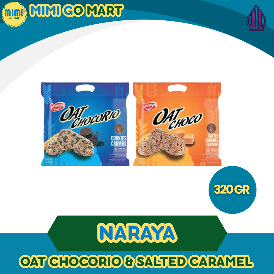 Naraya Oat Chocorio Cookies Crumbs / Oat Choco Salted Caramel 320gr Halal Bpom