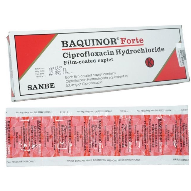 BAQUINOR FORTE 500 MG 1 STRIP @ 10 KAPLET SALUT SELAPUT