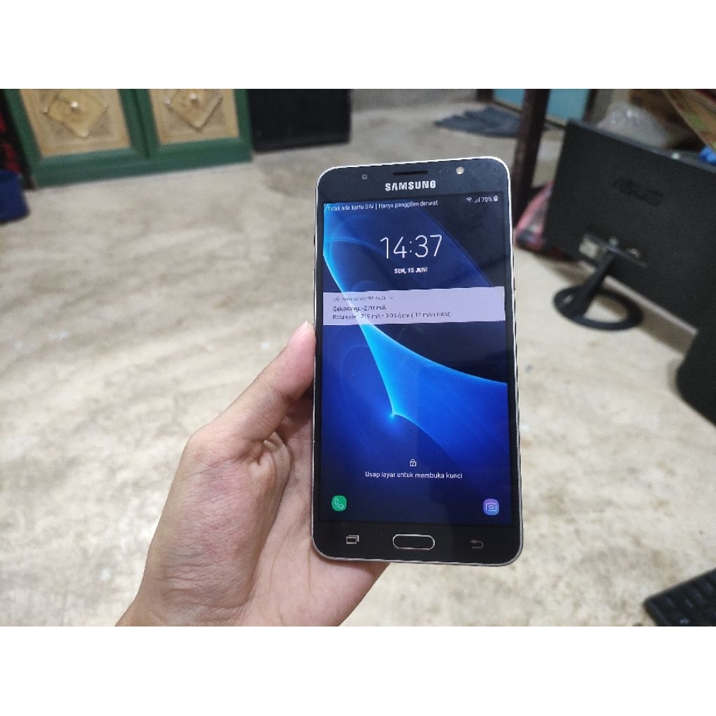 LCD+frame Samsung Galaxy j7 2016, j710, ori copotan, (super amoled), mulus, sentuh normal.