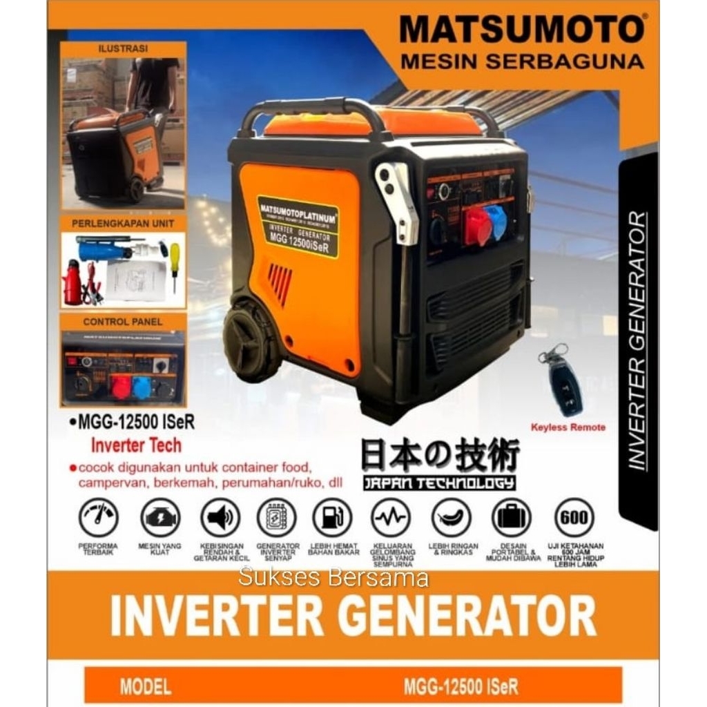 Generator Silent Inverter Bensin Matsumoto MGG-12500 ISER (10000watt)