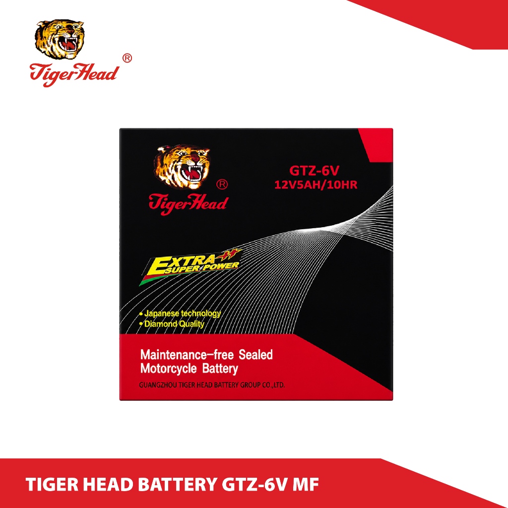 TIGER HEAD BATTERY/AKI MOTOR GTZ-6V MF