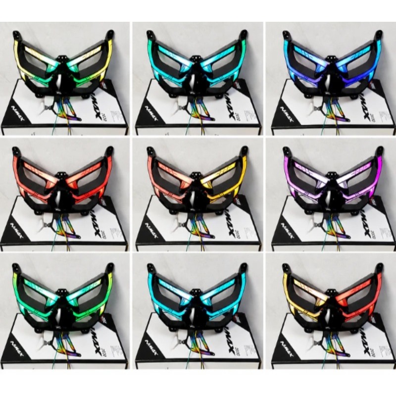 LAMPU X-CASE ALIS DEPAN NMAX NEW RGB LAZY FRAME + 225 MODE LAMPU DEPAN ALIS NMAX NEW RGB - XC-169 RG