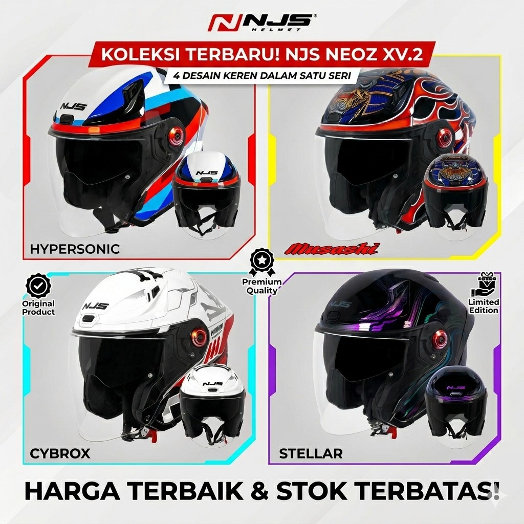NJS NEOZ XV.2 MOTIF - HELM HALF FACE ORIGINAL NJS