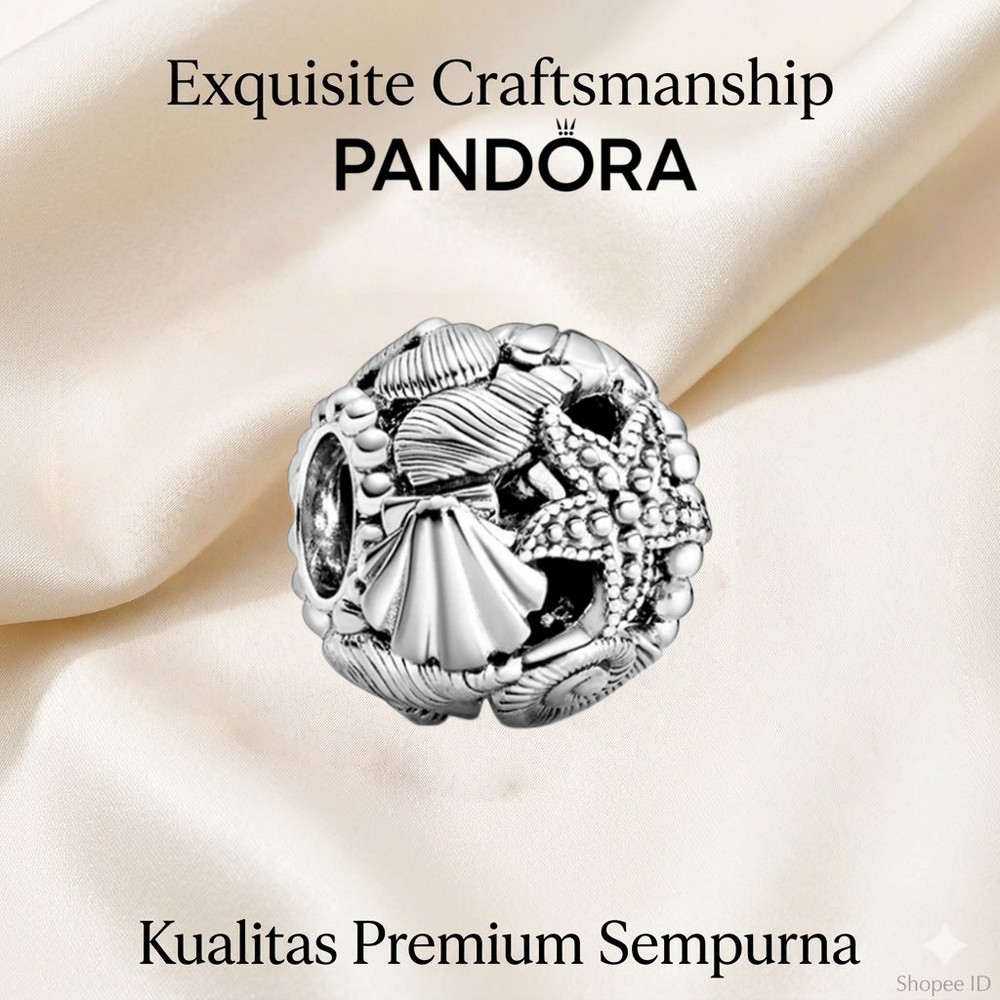 Pandora Charm Pantai Laut Kerang Dan Bintang Laut Silver Beads Jewelry Wanita