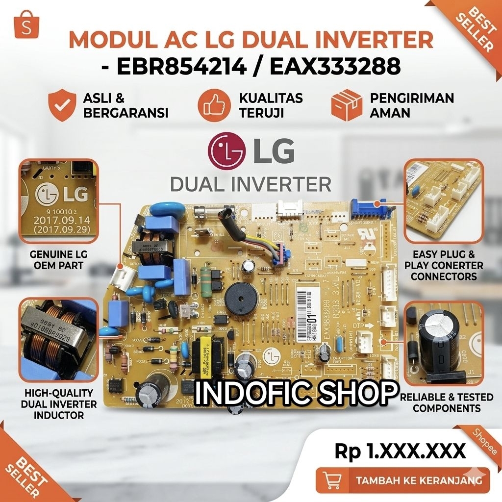MODUL AC LG DUAL INVERTER PCB AC LG INVERTER EBR85214