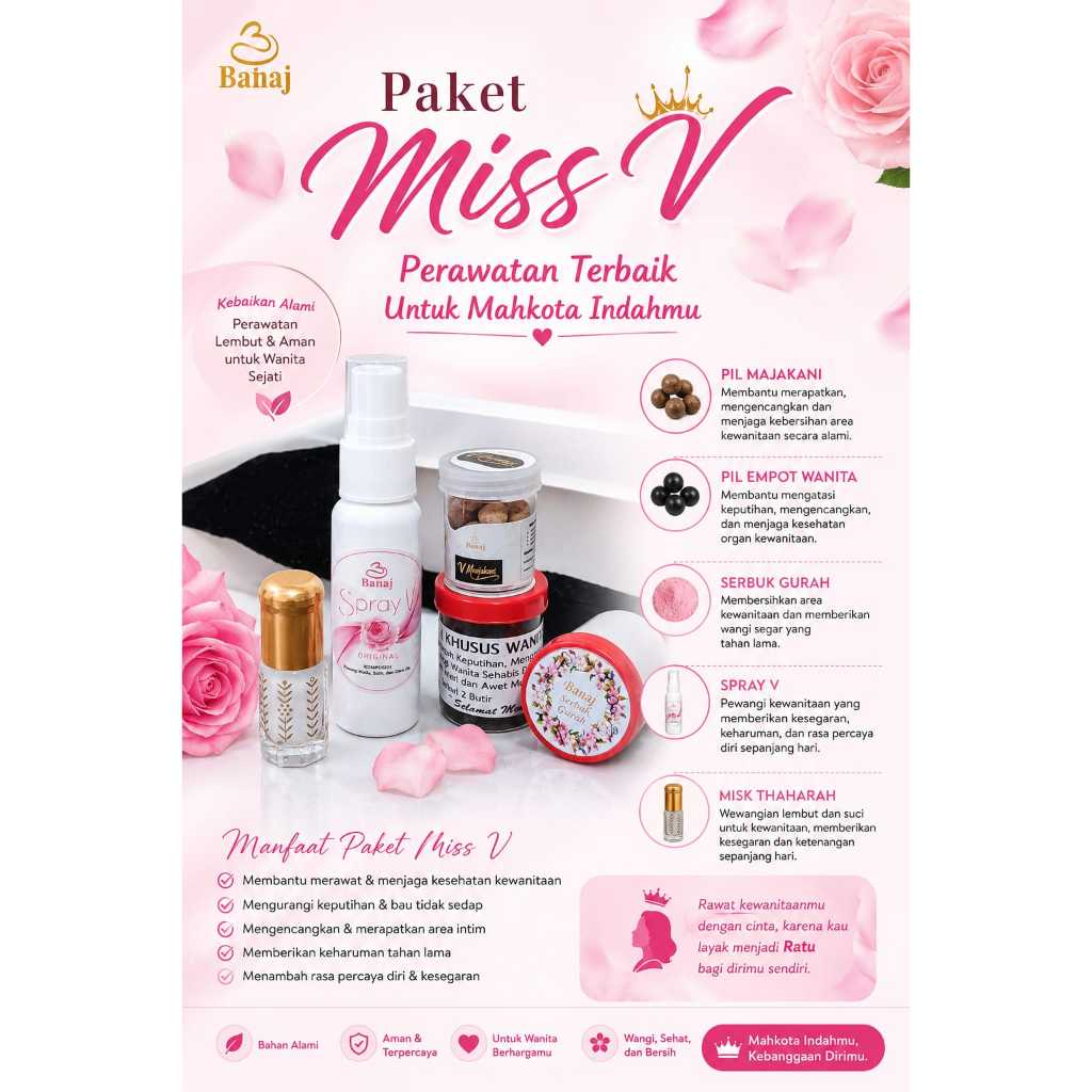 Banaj - Paket Miss V | Manjakani, Empot, Gurah, Misk Tahara, Spray v