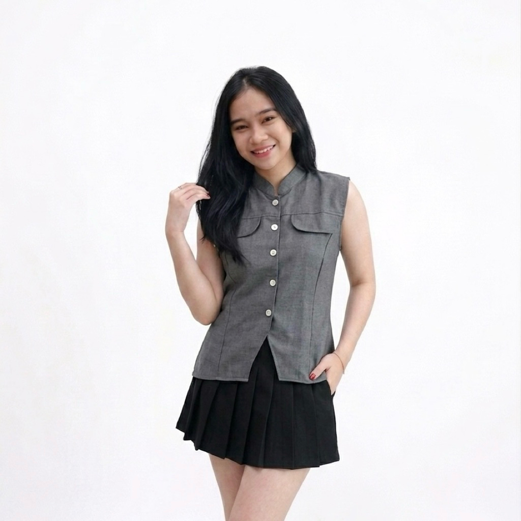Vest Kegan - Atasan Wanit Rompi Slimfit Tali Belakang