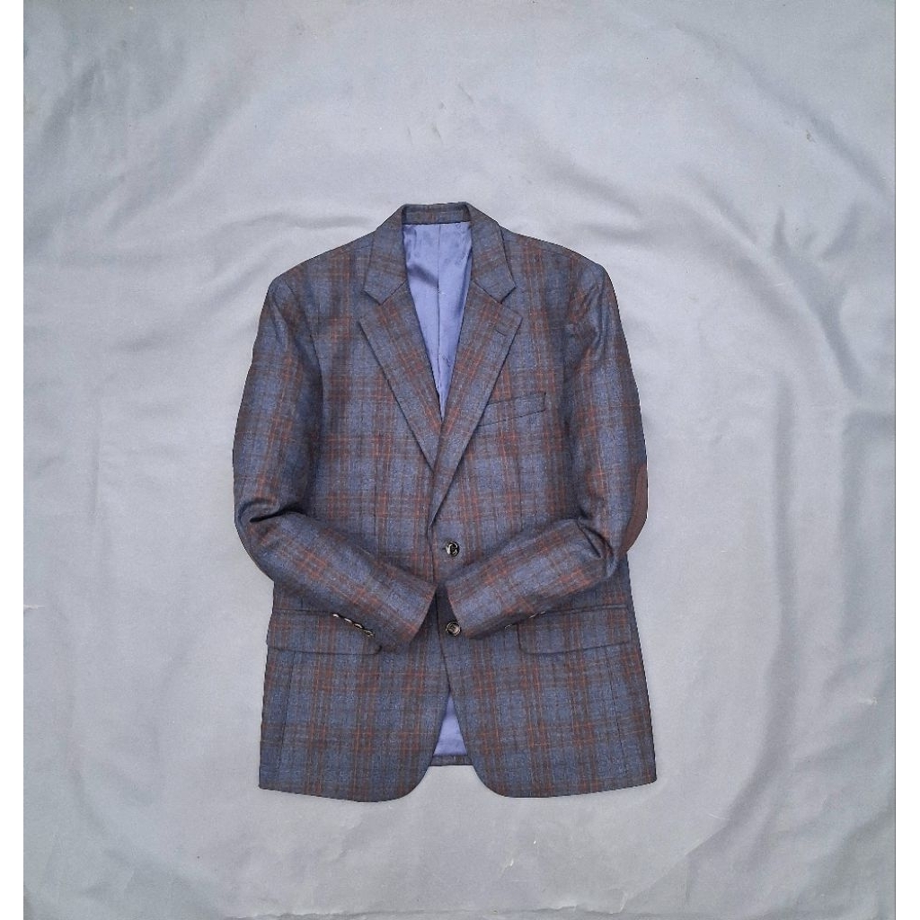Preloved jas blazer pria elbow motif tartan cabrini/jas setelan pria second bahan wool tebal elbow s