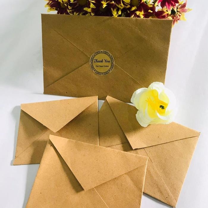 Amplop Kraft Polos Custom Ukuran A4 A5 A6 A7 A8 Bahan Coklat Tebal Packaging Amplop Vintage Custom