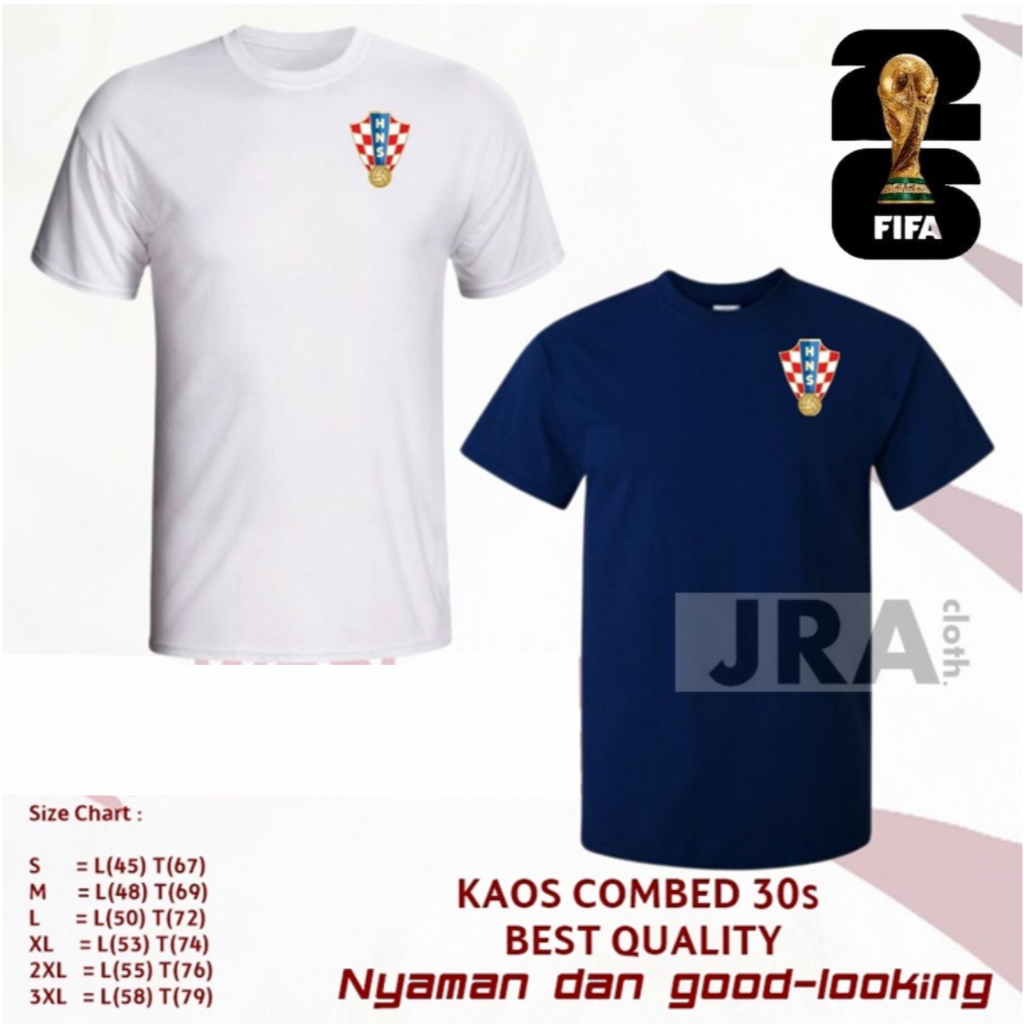 KAOS BAJU SHIRT TIMNAS CROATIA KROASIA HOME AWAY WORLD CUP 2026