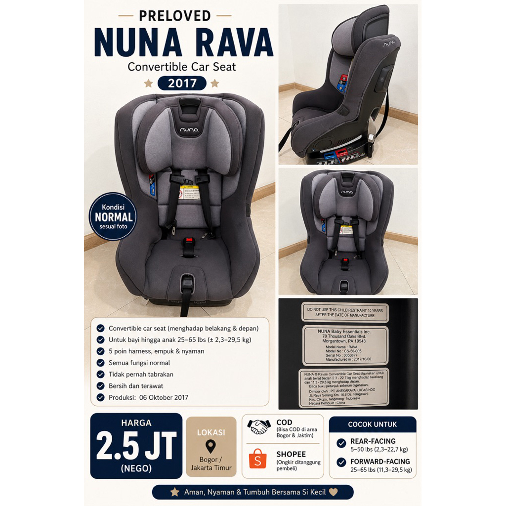 PRELOVED NUNA RAVA CARSEAT nego sampe jadi