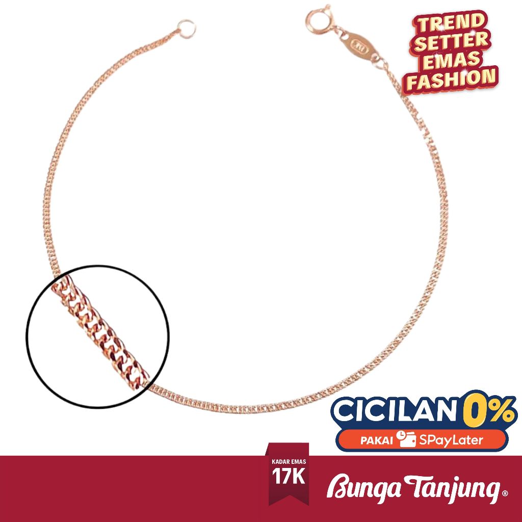 GELANG EMAS HOLLOW CLASSIC CHAIN - EMAS 17K - BUNGA TANJUNG GOLD