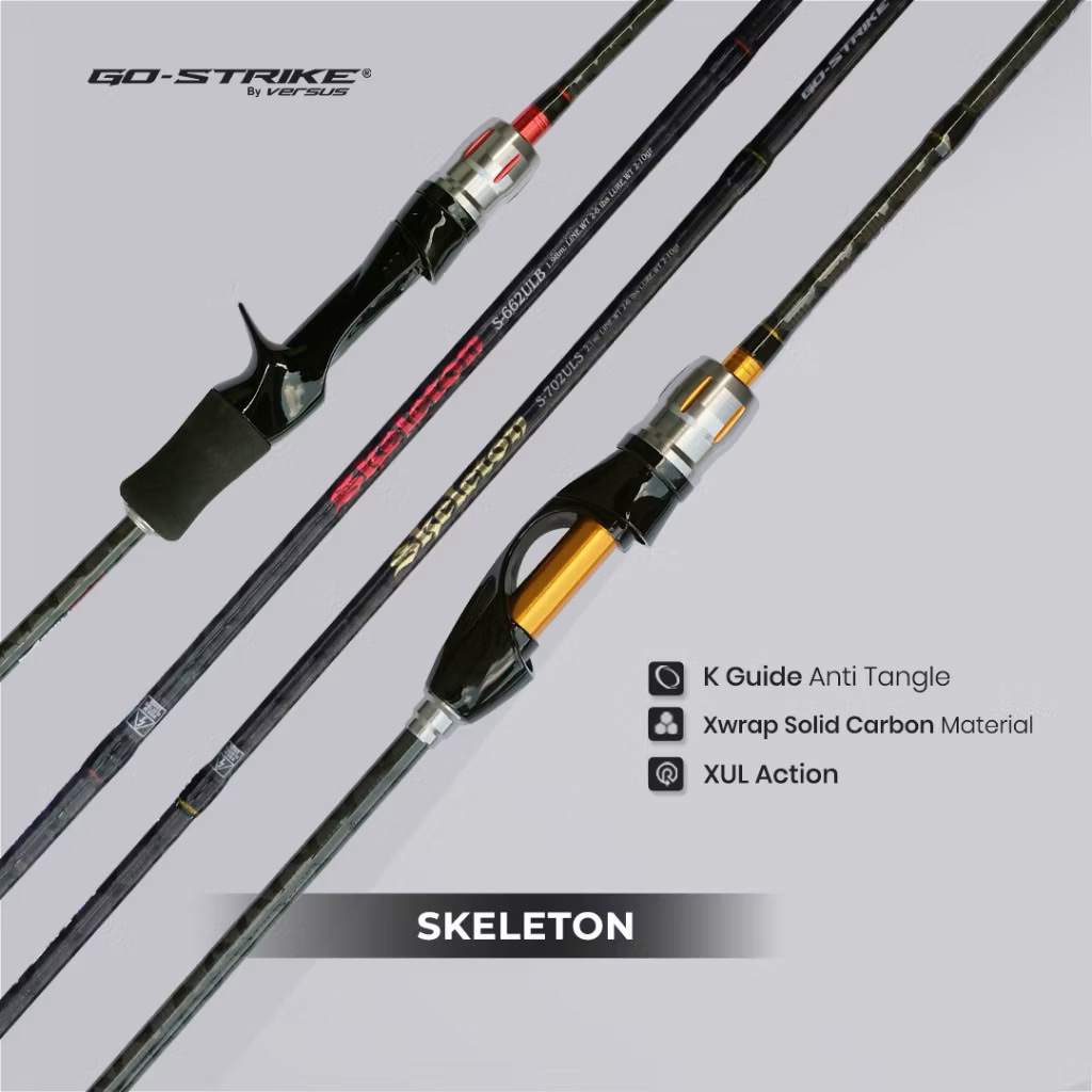 Joran UL Versus Go Strike Skeleton 198cm Spinning Baitcasting Xwrap Carbon Solid