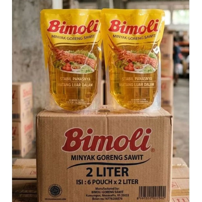 6 POUCH Minyak goreng bimoli 2 liter 1 dus