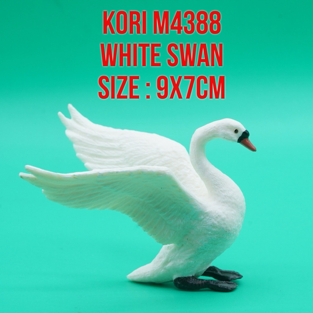KORI M4388 White Swan Angsa Putih Soang Cygnus Olor | Mainan Figure Binatang Miniature Hewan Animal 