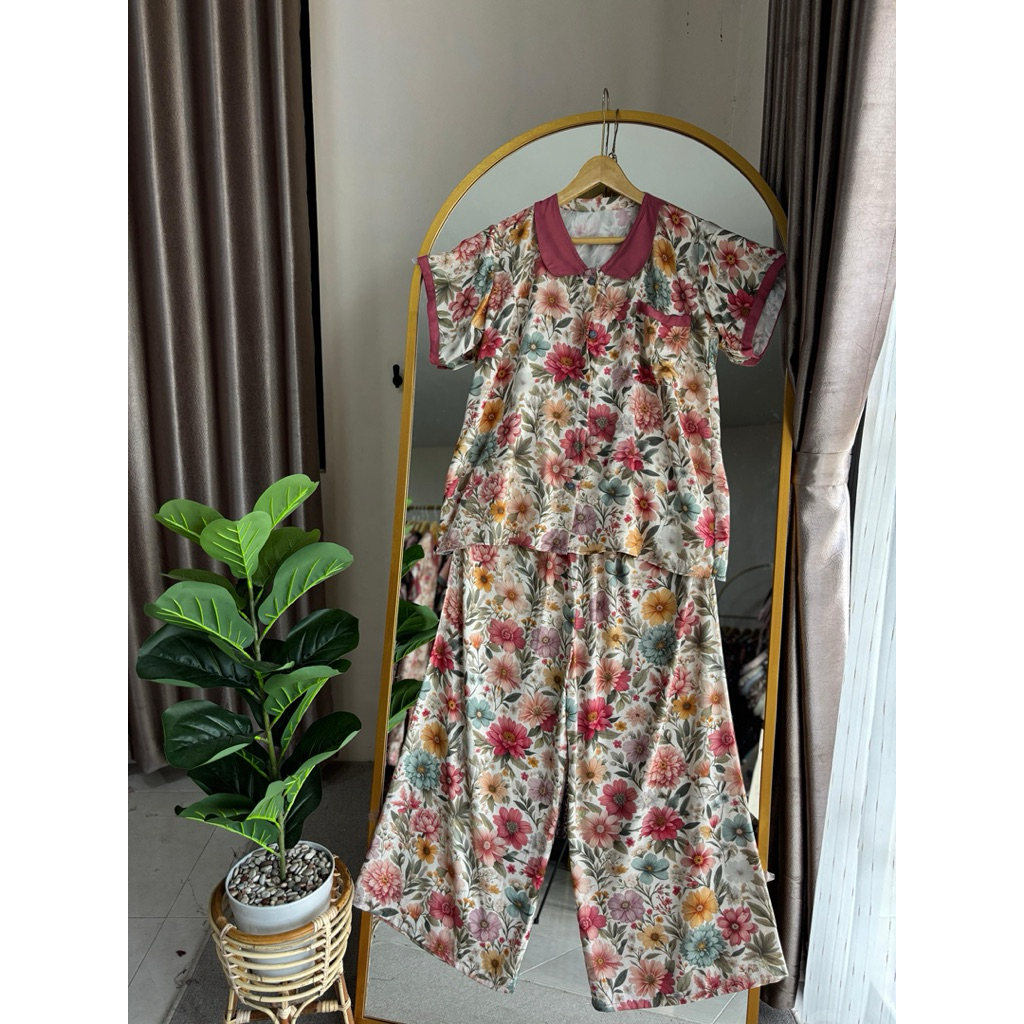 NESTUFF ONE SET PAMELA ONE SET RAYON PIYAMA RAYON JUMBO GROSIR DASTER RAYON JEMBER