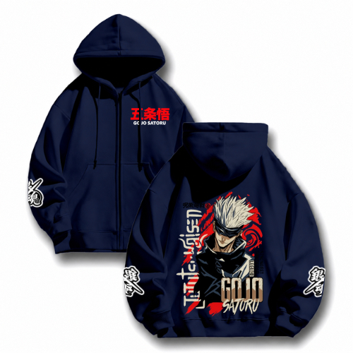 Hoodie Zipper Anak Gojo Satoru Jujitsu Kaisen Premium | Jaket Hoodie Anime Anak Nyaman&Stylish