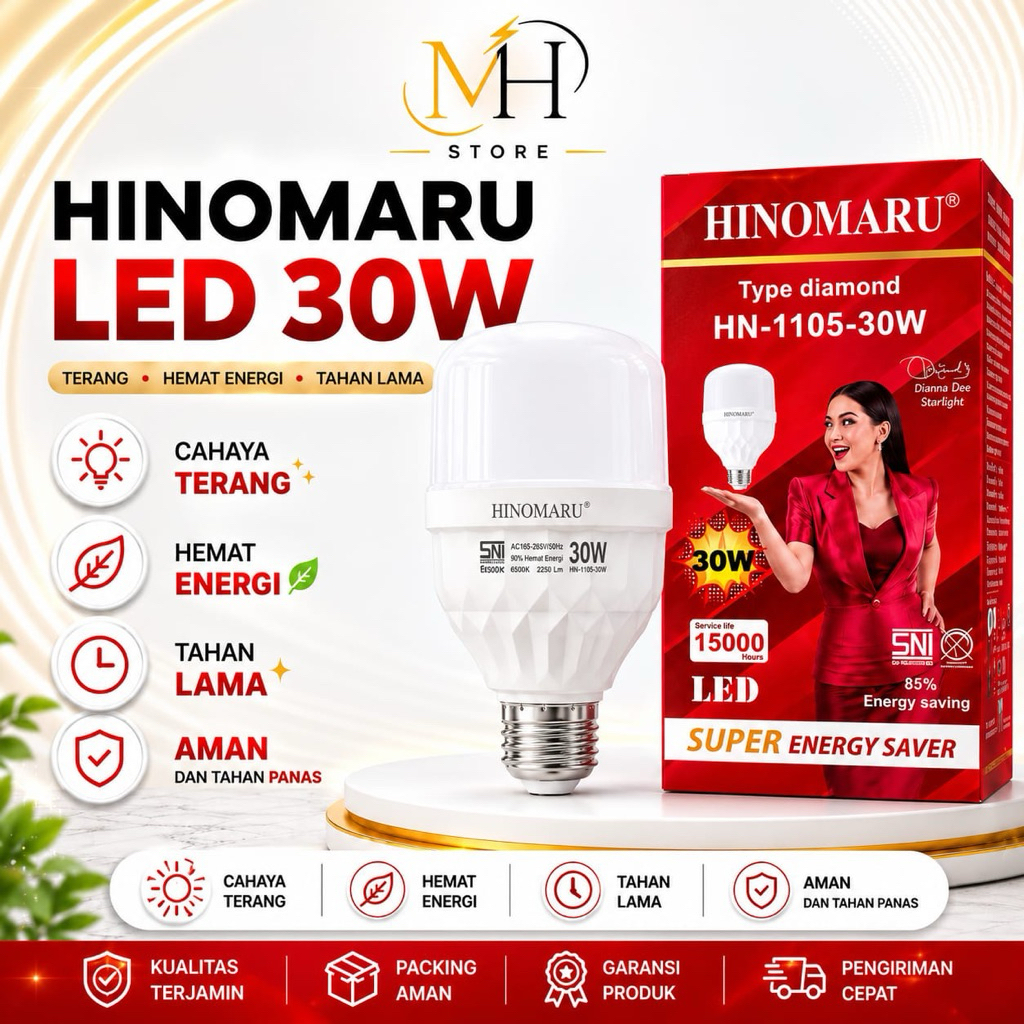 Hinomaru Lampu Led Diamond 30 Watt HN-1105-30W Cahaya Putih Terang