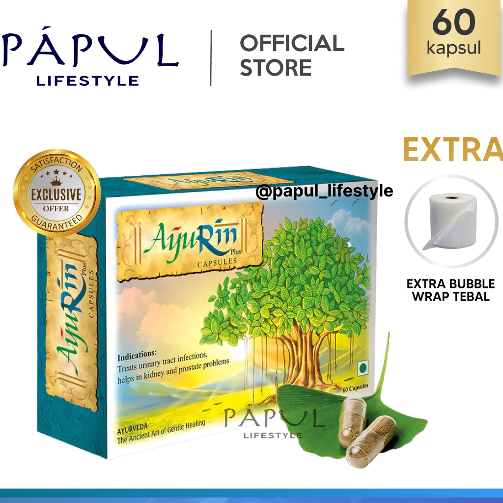 AYURIN [Kemasan Baru] Exclusive (1 Box isi 60 Kapsul) Original K-Link Anti Radang Batu Ginjal Ayurve