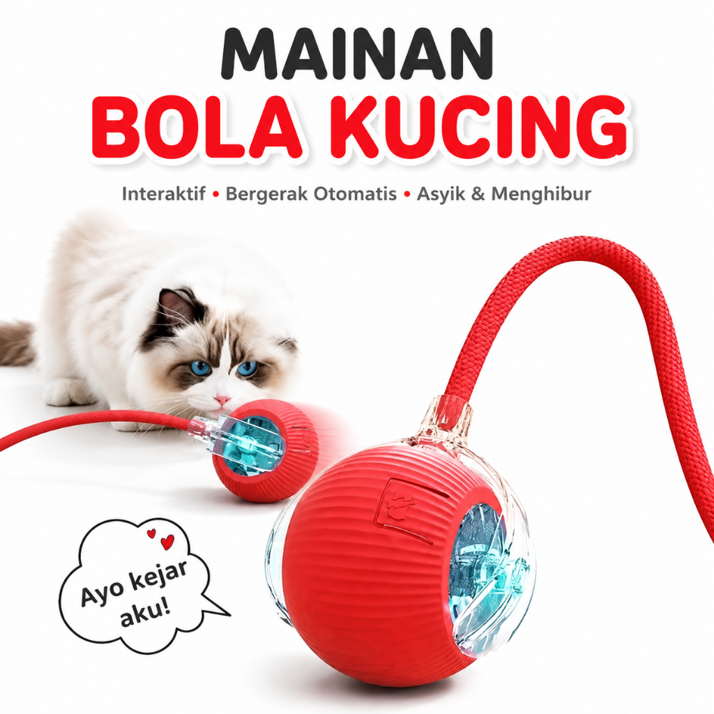 Mainan Bola Kucing Bola Listrik Lampu Bola Mainan Interaktif Peliharaan