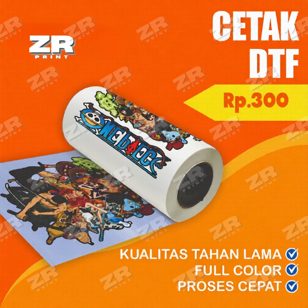 Cetak DTF Print Meteran 58cm Premium | Jasa Cetak Sablon DTF Express Large Format 58cm