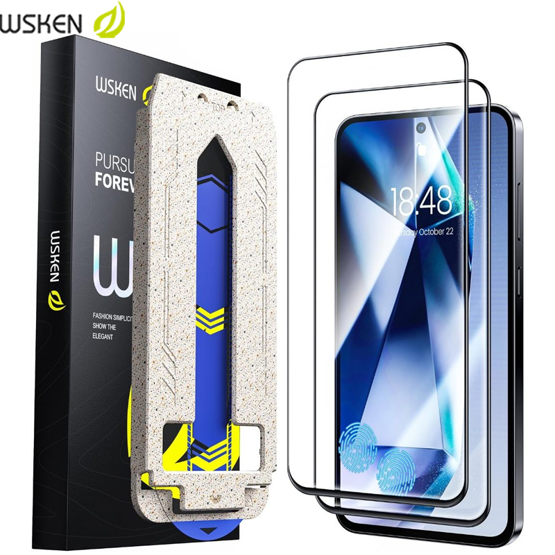 Wsken for Samsung Galaxy S24 FE Tempered Glass Anti Gores Screen Protector 2 Pack 9H Tempered Glass 
