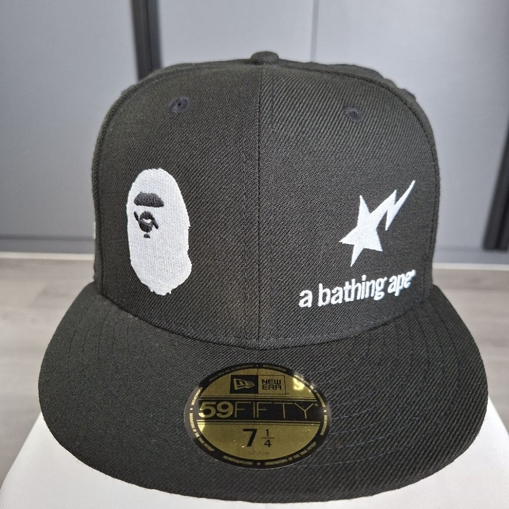 A Bathing Ape BAPE All Over Logo Black x New Era 59FIFTY 7 1/4