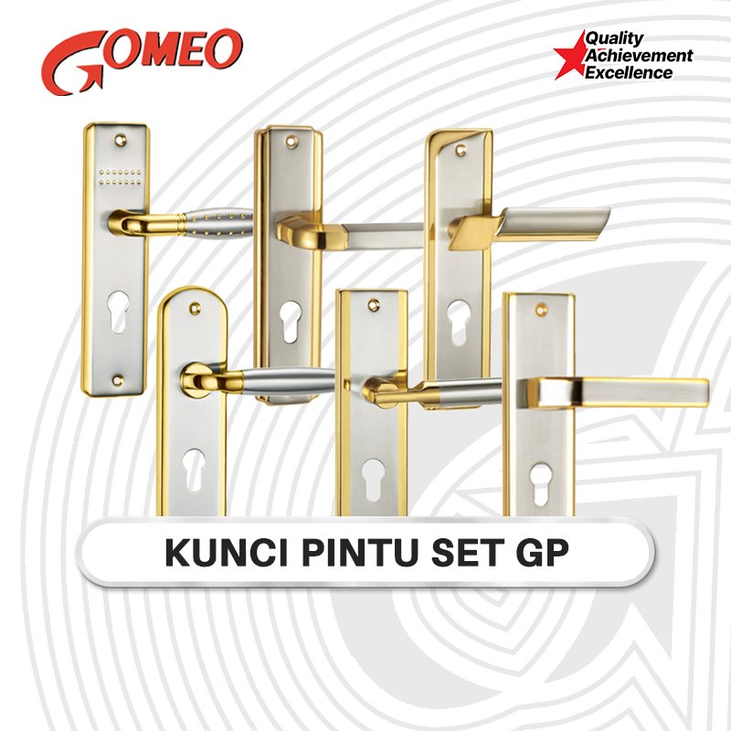 GOMEO Handle Kunci Pintu Set Kuning SNGP Tanggung Besar