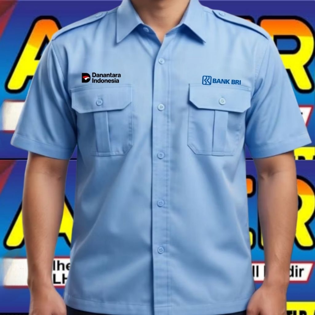 lengan pendek kemeja Bank BRI baju bank BRI seragam Bank BRI pdh Bank BRI kemeja BRI baju BRI seraga