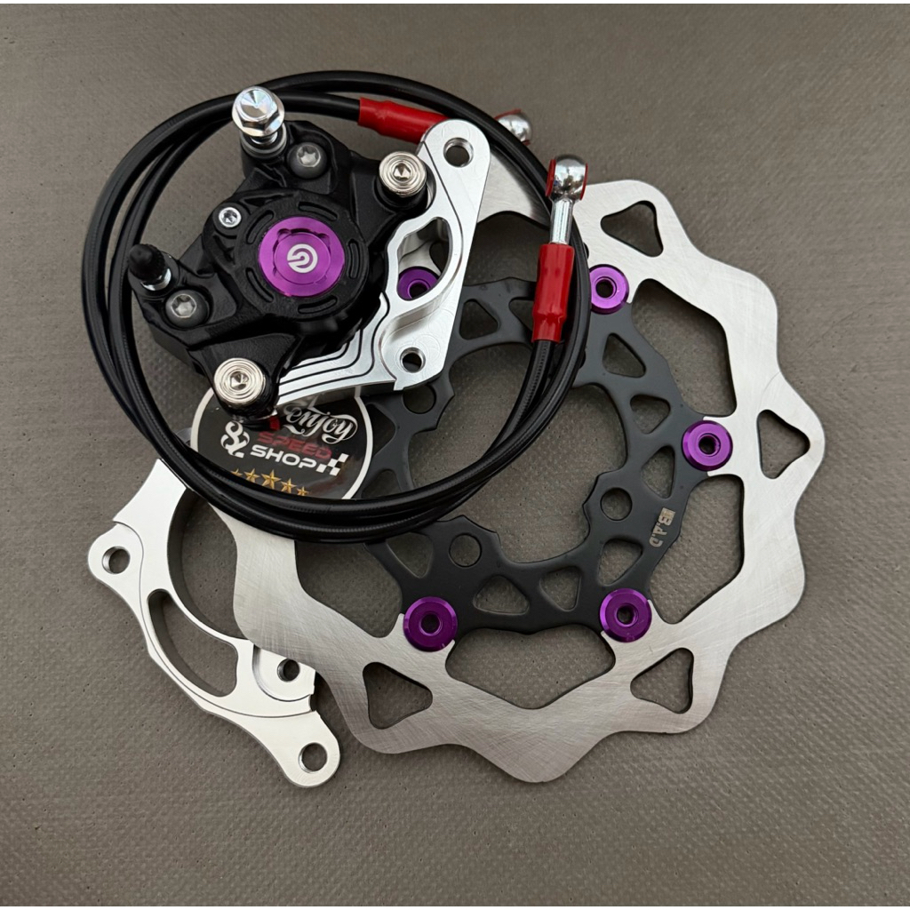 Paket Kaliper 2p / 2 Piston brembo big logo coin Plus breket cnc Mio smile mio new soul lama xeon & 