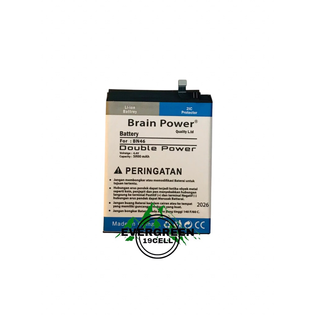 Batre Battray Baterai Bn46 Redmi Note 8 / Redmi 7 Brain Power / Double Power 5800mAh Batre Hp Bn-46