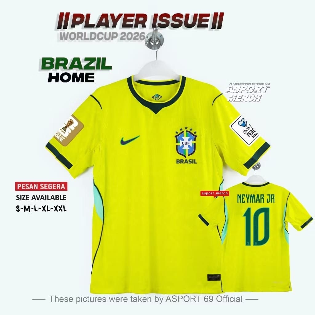 Jersey player issue Brazil home wcup 2026 Jersey pildun brazil home 26