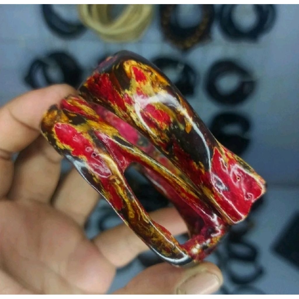 gelang akar bahar merah kristal combong