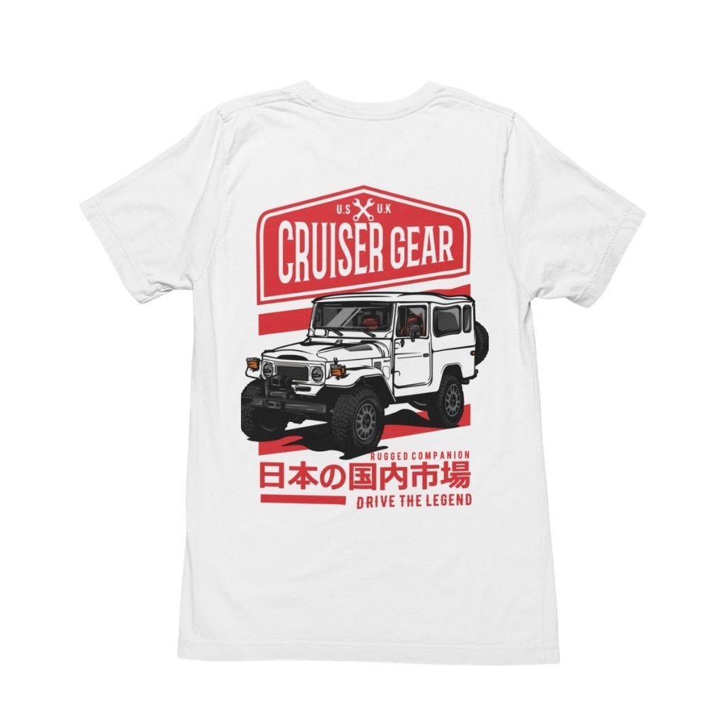 Kaos Vintage Retro Cruiser Gear FJ 40 White