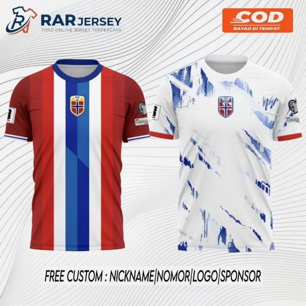 JERSEY NORWEGIA EDISI EURO 2024/2025 HOME AWAY BAHAN DRYFIT PREMIUM FREE NAMA DAN NOMOR