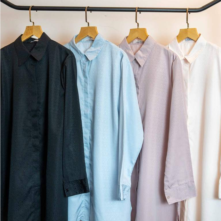 Nevia Tunik - Model tunik lengan panjang dengan kerah