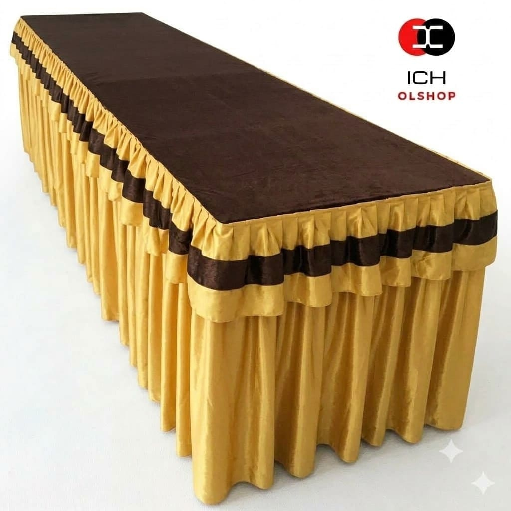 Cover Meja Prasmanan Renda Ukuran 300 x 100 x 75 cm (P x L x T)