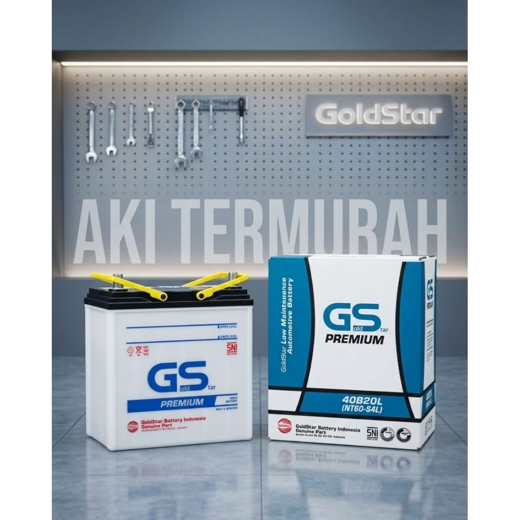 Gold Star Aki Mobil NT60 - S4L ( 40B20L ) 12V 45Ah Original 100% Untuk Honda Brio, Ayla, Jazz, Sigra