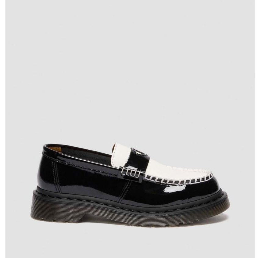DR MARTENS PENTON HEART Patent Lamper Smooth Black/White ORIGINAL 100% 41676001