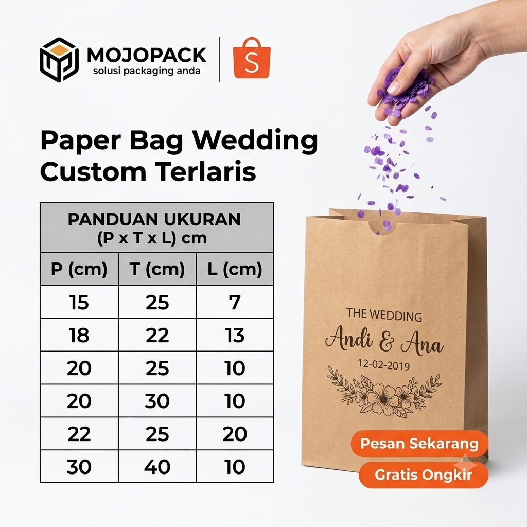 PAPERBAG TAS Souvenir - Paper Bag  Shopping Bag Custom Nama Logo Bebas Desain.